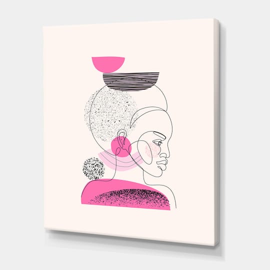 Designart - One Line Portrait of African American Women I